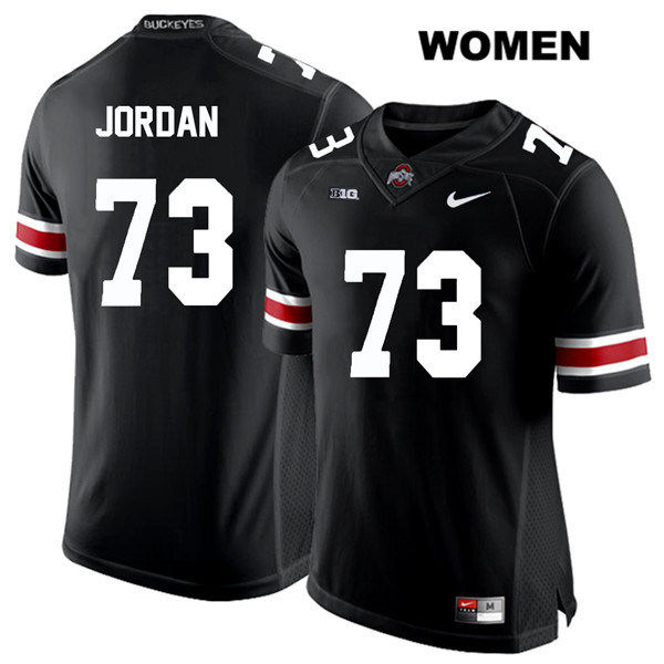 Ohio State Buckeyes Women's Michael Jordan #73 White Number Black Authentic Nike College NCAA Stitched Football Jersey RS19R83ZU